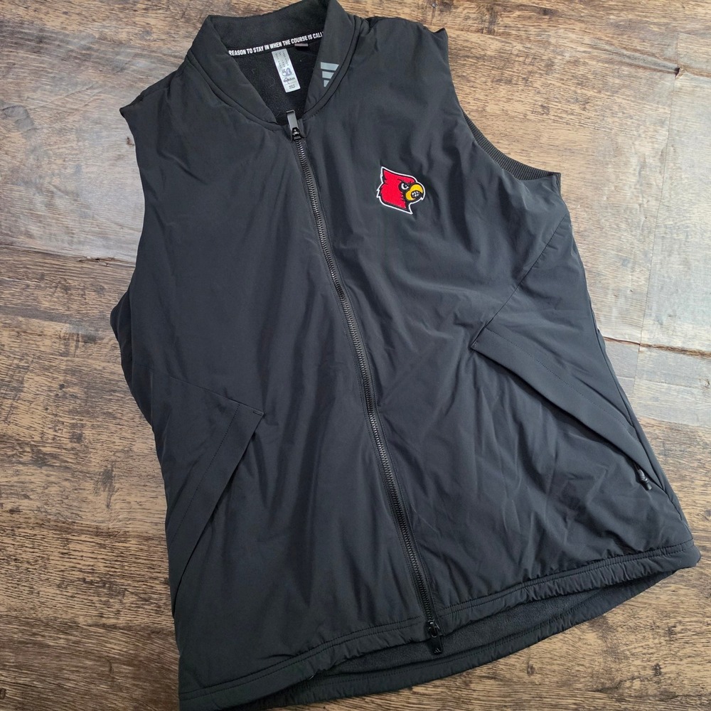 ADIDAS Frostguard Vest Womens Medium Black Louisville Cardinals‎ Golf Full Zip
